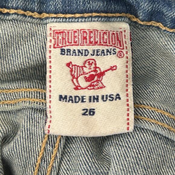 True Religion Trisha Bootcut Jeans Womens 26 Blue Low Rise Y2k Western Grunge - Picture 14 of 16